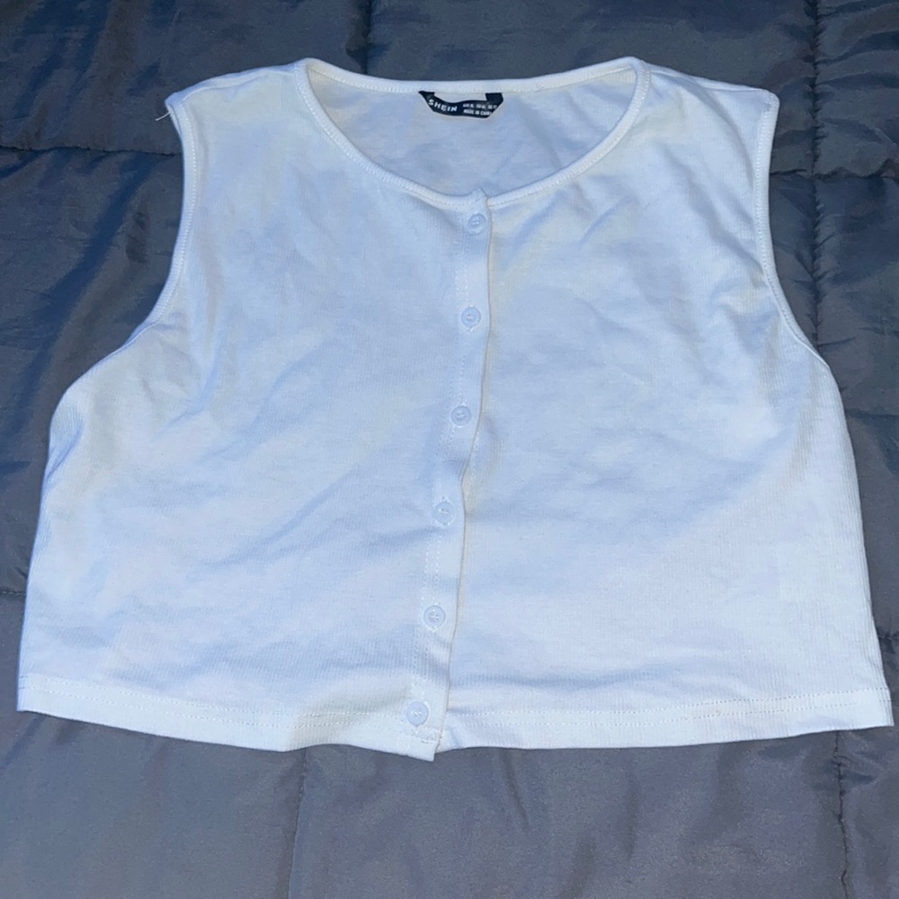 white bottom down tank top